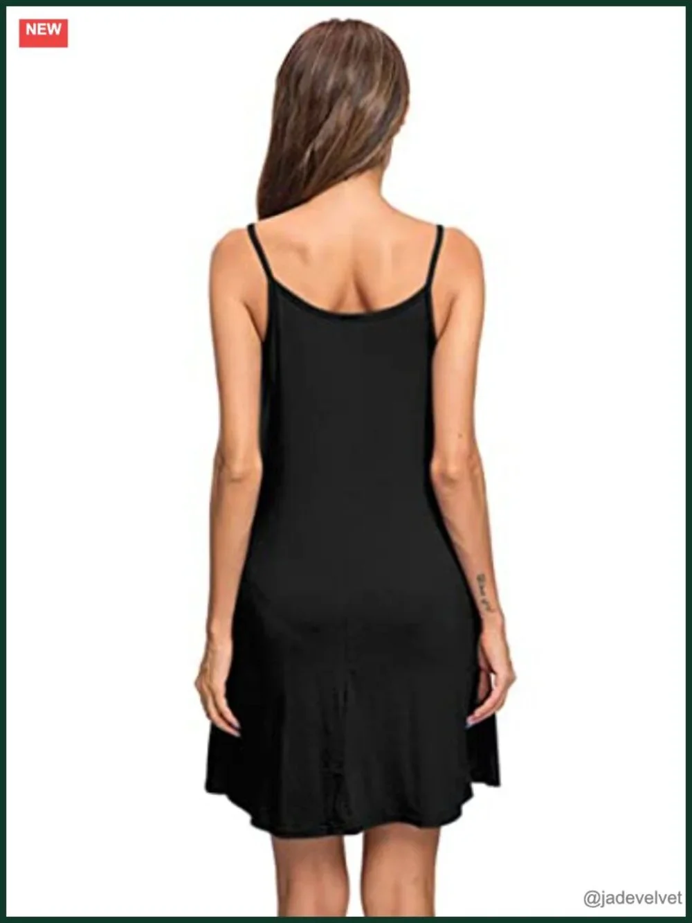 Women's Summer Spaghetti Strap Casual Beach Cover Up Dress with Pockets